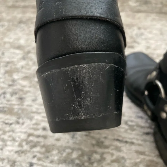 Vtg 80s Biker Boots Harness Moto Made IN USA Leather Maxitred Motorcycle Sz 8.5 - Picture 13 of 15